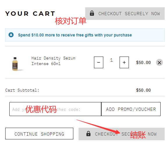 Review order and checkout