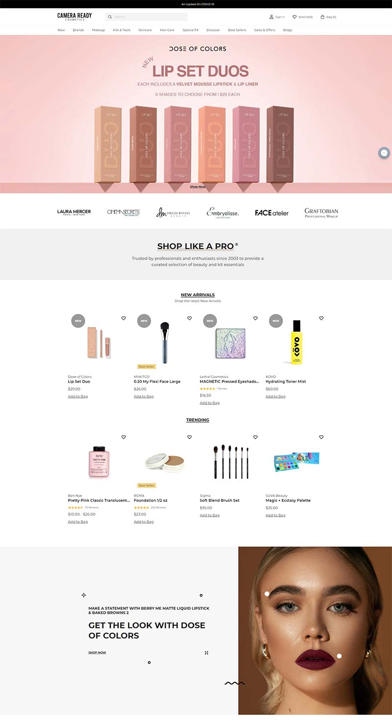 Camera Ready Cosmetics 美国专业化妆品购物网站