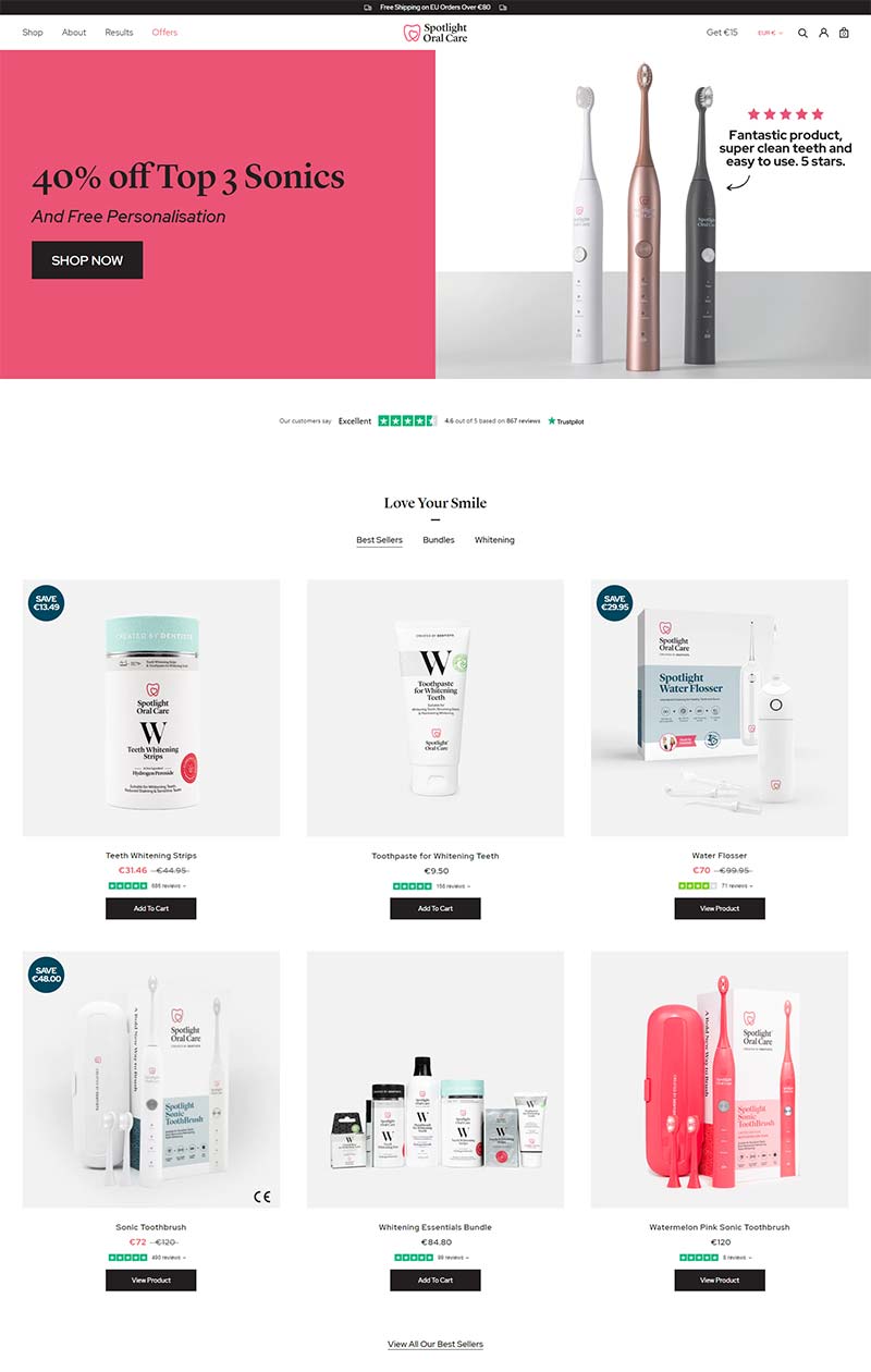 Spotlight Oral Care 爱尔兰医学牙齿护理产品购物网站