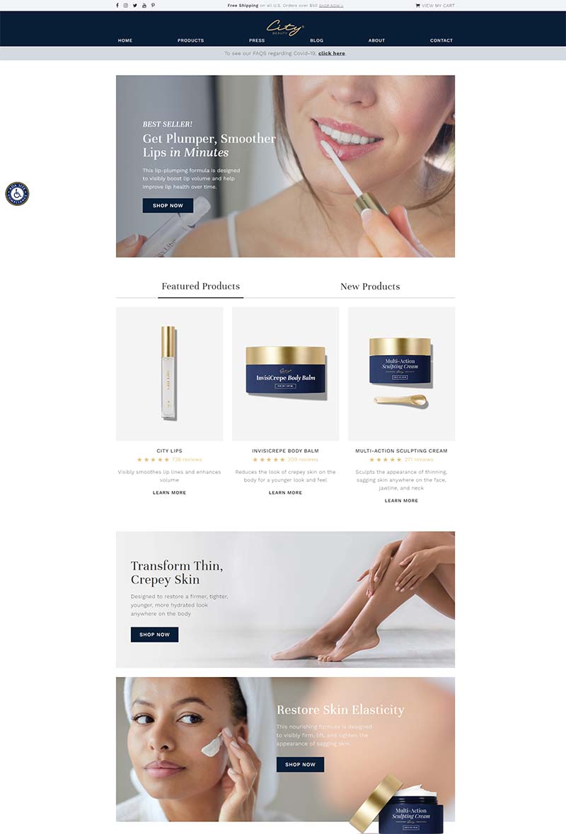 City Beauty 美国抗衰老护肤品牌购物网站