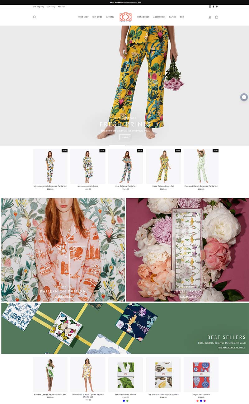 Katie Kime 美国印花家居生活品牌购物网站