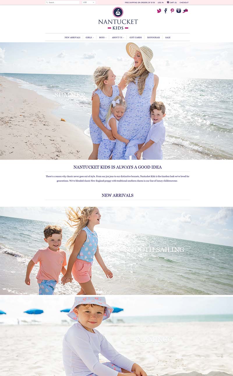 Nantucket Kids 美国经典奢华童装品牌网站