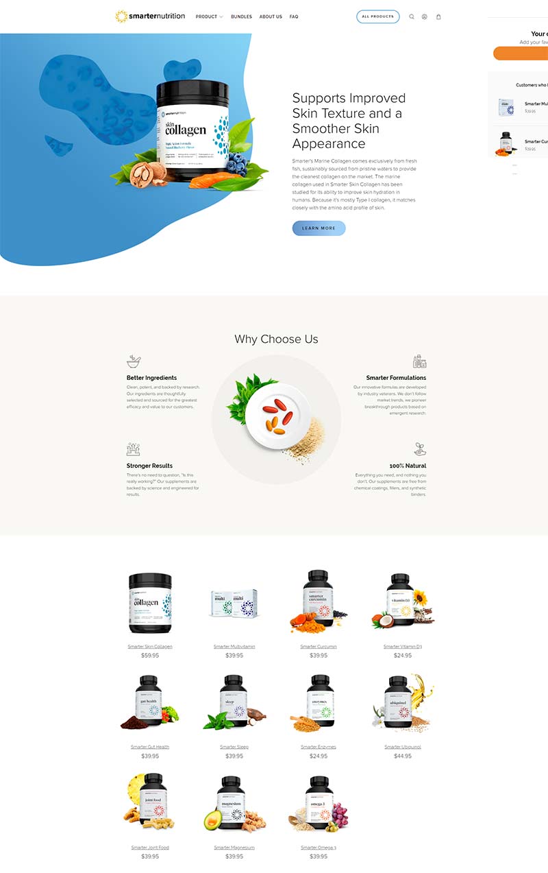 Smarter Nutrition 美国营养补充剂品牌购物网站