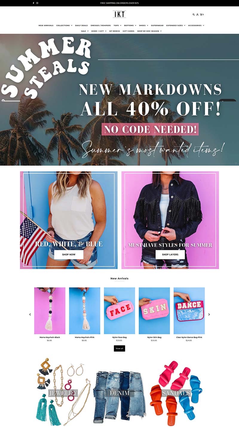IKT Boutique 美国精品女装配饰购物网站