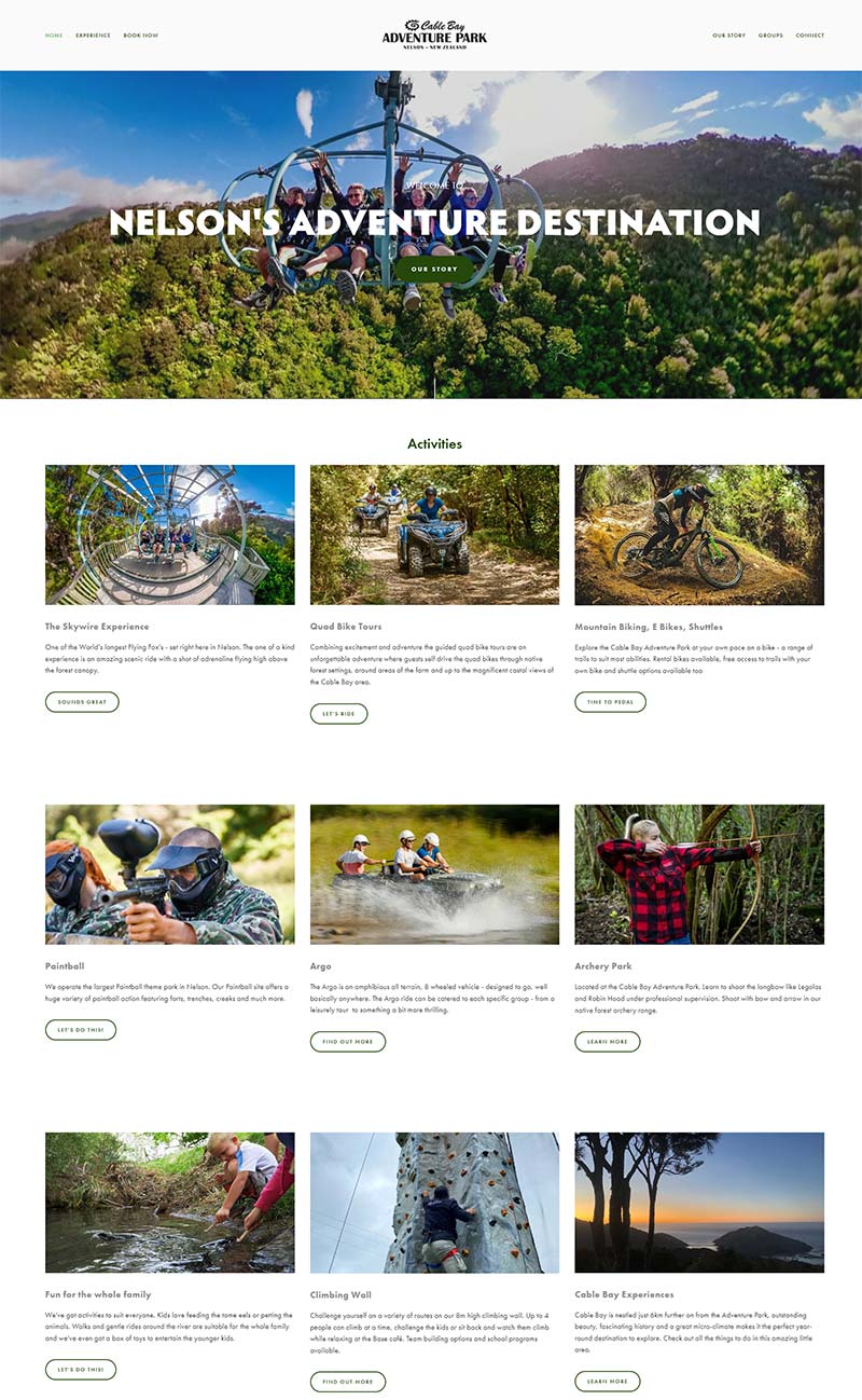 Cable Bay Adventure Park 新西兰国家公园活动订阅网站