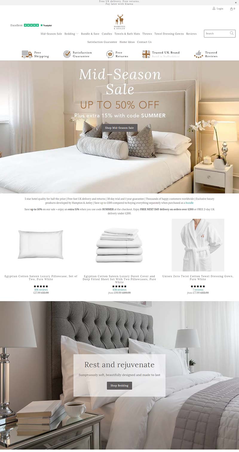 Hampton and Astley 英国时尚家居用品购物网站