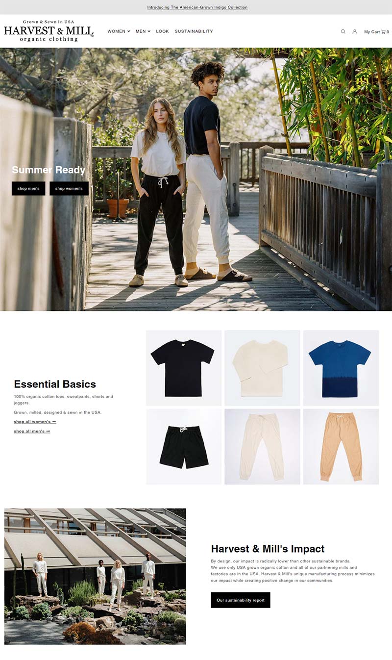 Harvest & Mill 美国有机棉服饰品牌购物网站