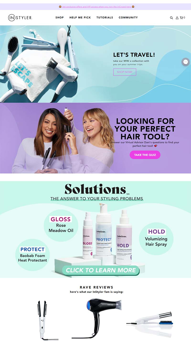 InStyler 美国专业美发工具购物网站