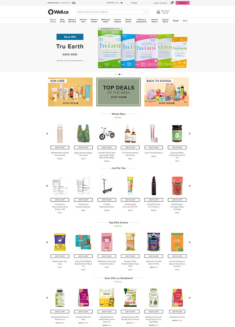 Well.ca 加拿大天然保健品购物网站