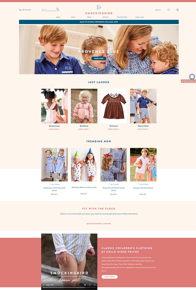 Smockingbird Kids 美国儿童服饰品牌购物网站