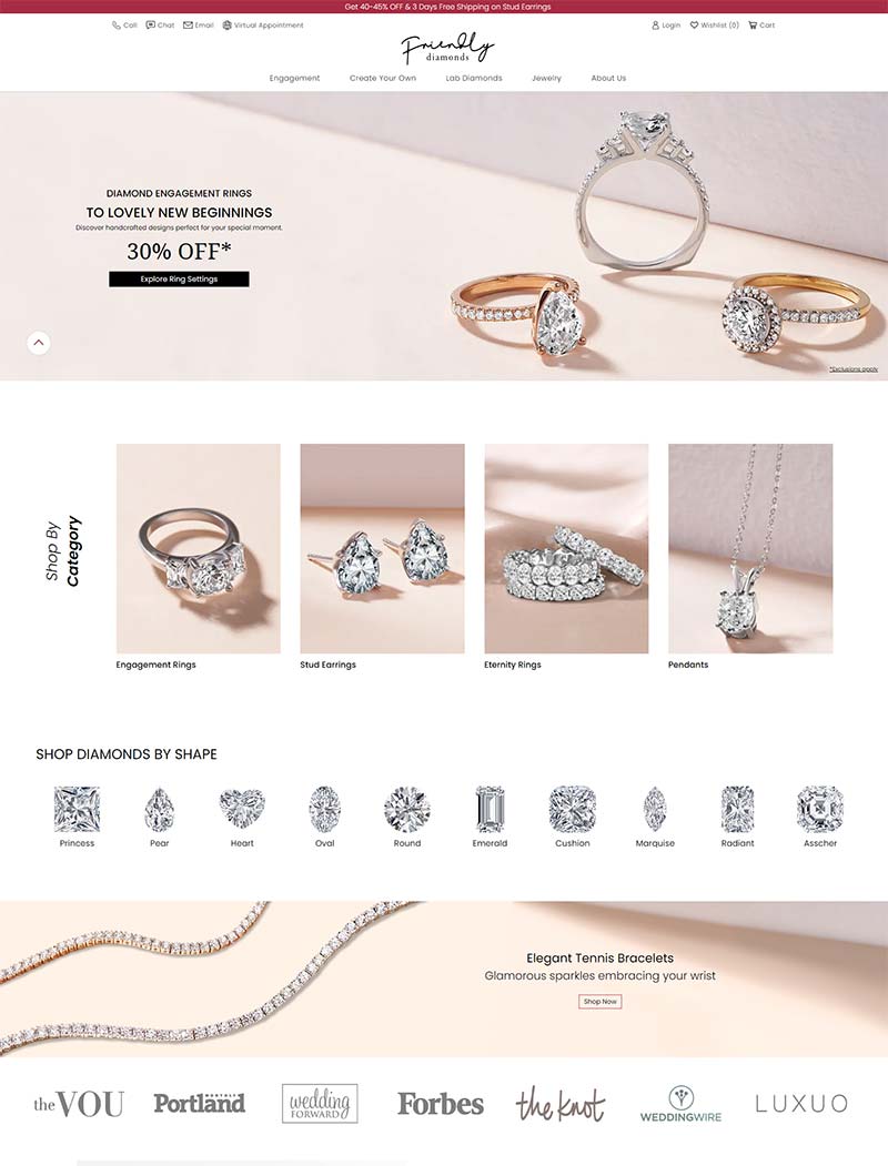 Friendly Diamonds 美国钻戒珠宝定制购物网站