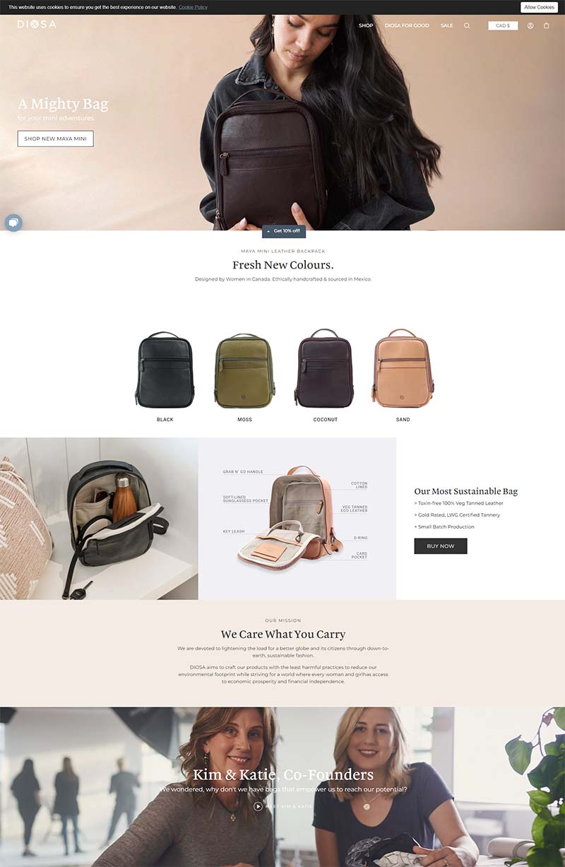 DIOSA designs 加拿大手工包包品牌购物网站