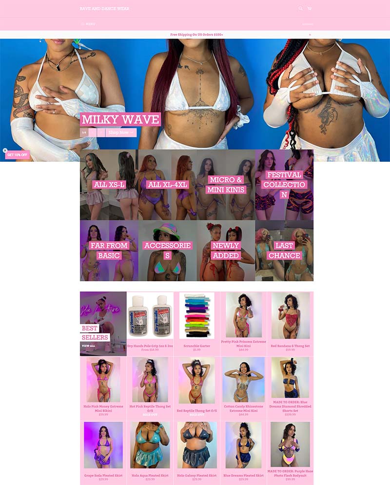 Rave And Dance Wear 美国异域情调舞蹈服购物网站