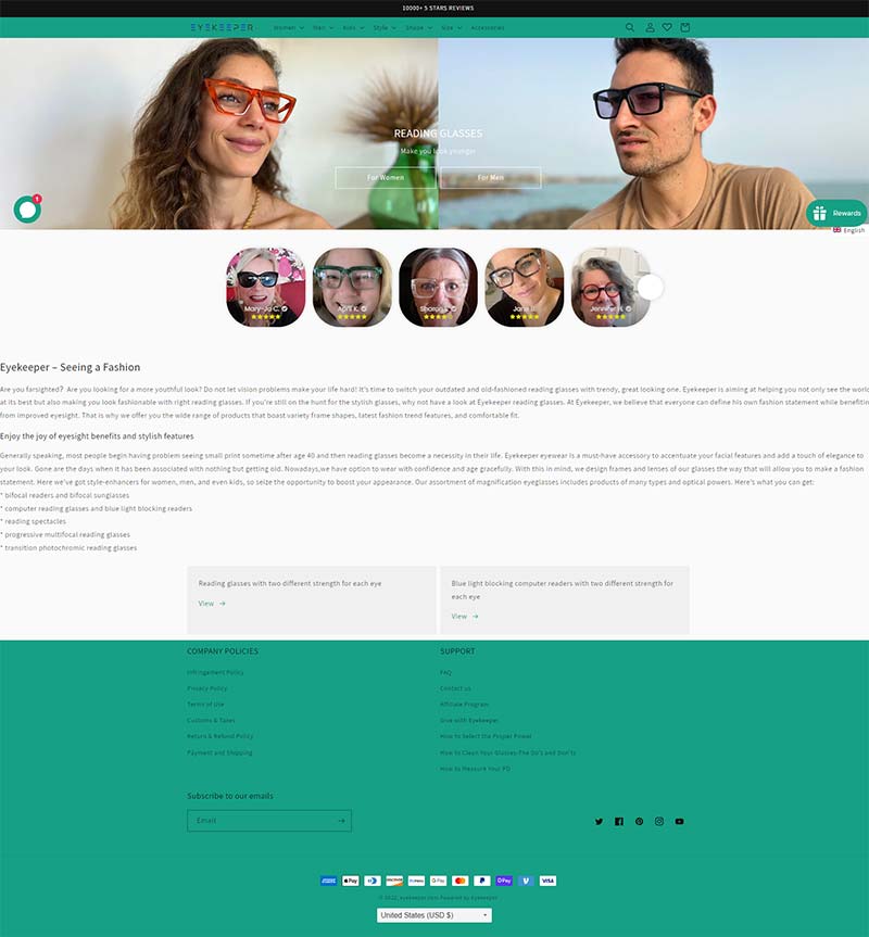 Eyekeeper 美国时尚老花镜购物网站