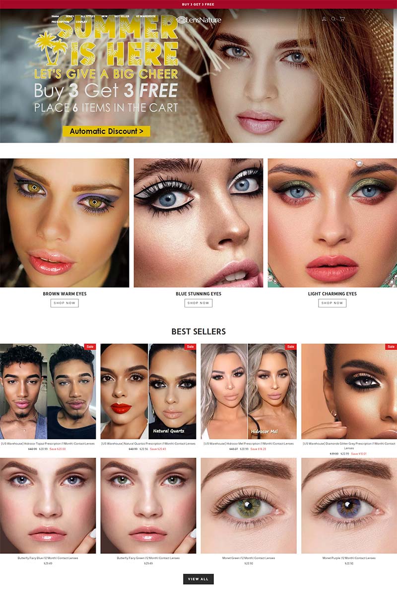 LensNature 中国隐形眼镜品牌购物网站