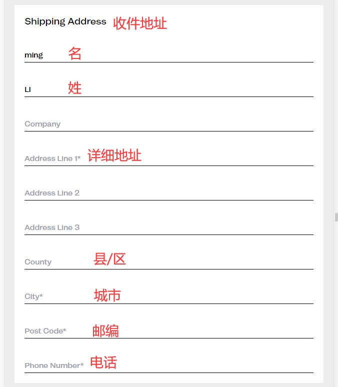 Shipping Address