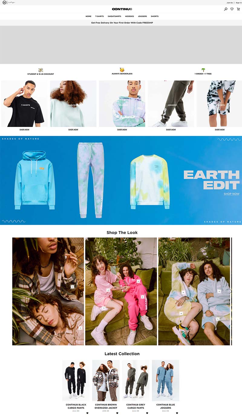 Continu8 英国街头服饰品牌购物网站