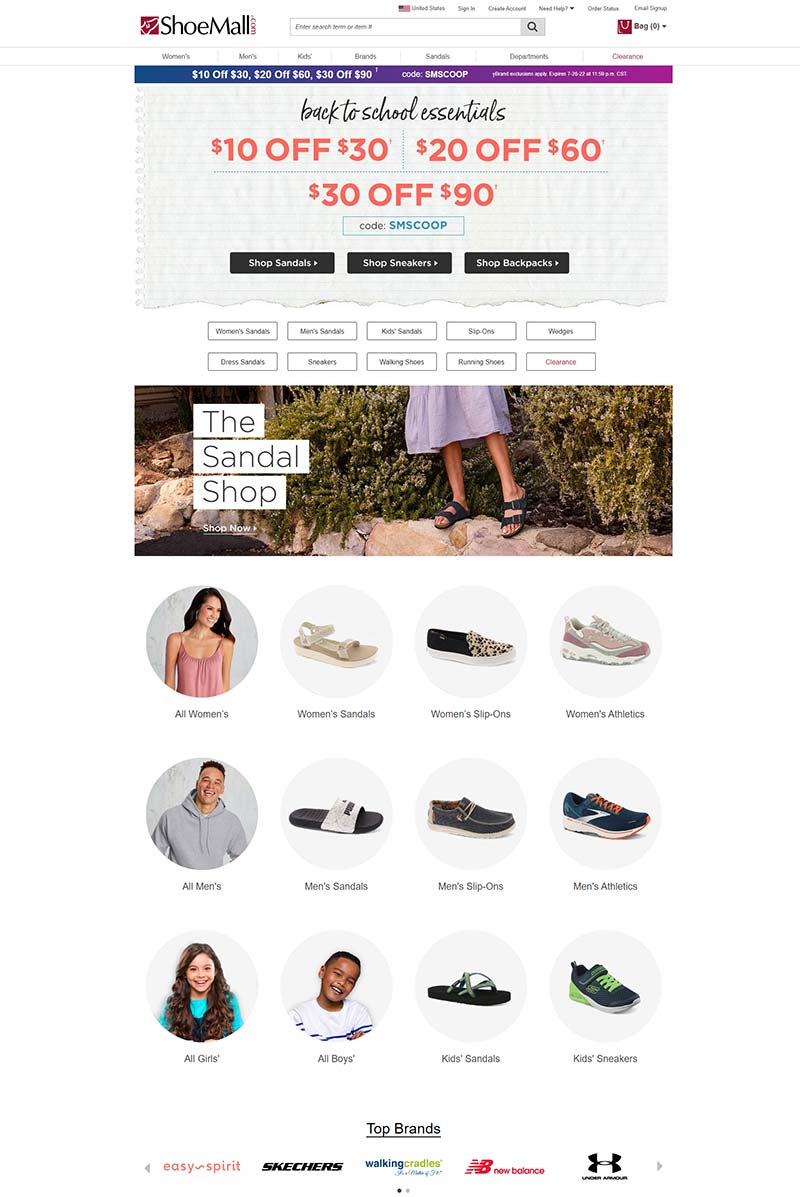 ShoeMall 美国时尚鞋履品牌购物网站