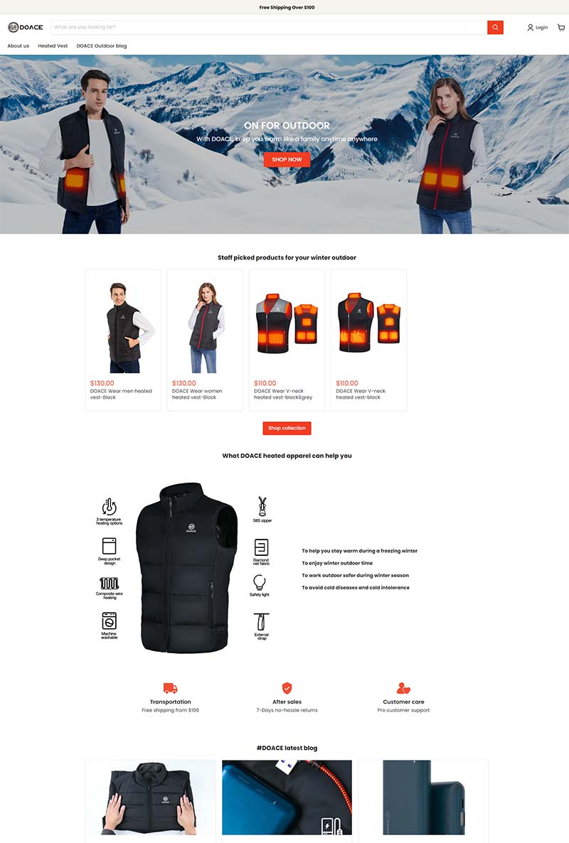 DOACEWear 美国发热服装品牌购物网站