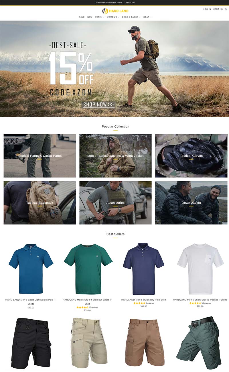 HardLand 美国户外战术服装购物网站