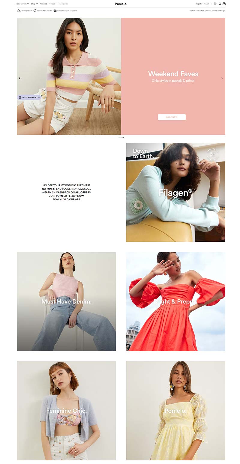 Pomelo Fashion 泰国时尚设计服饰购物网站
