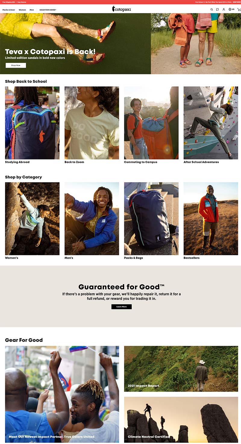 Cotopaxi 美国户外服饰品牌购物网站