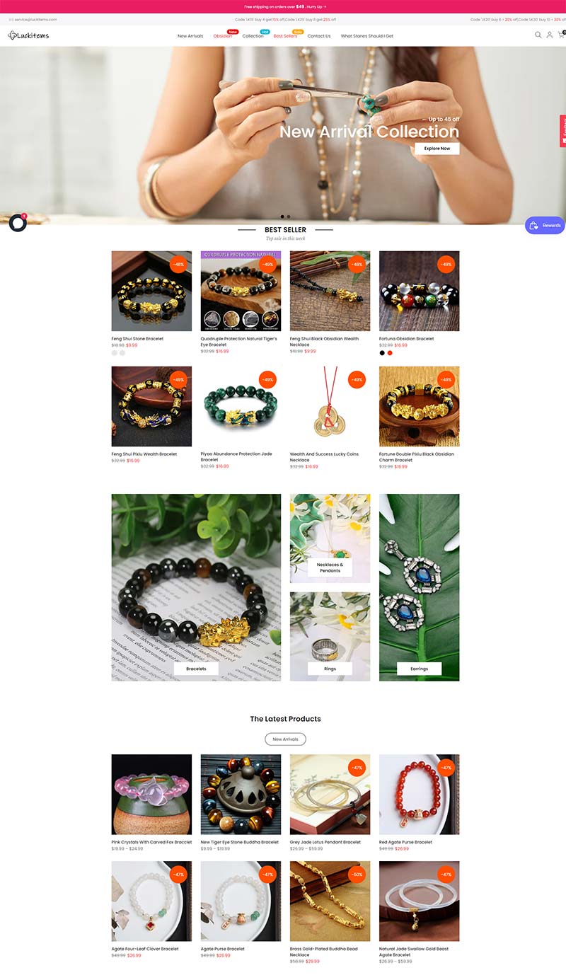 Luckitems 美国手链饰品购物网站