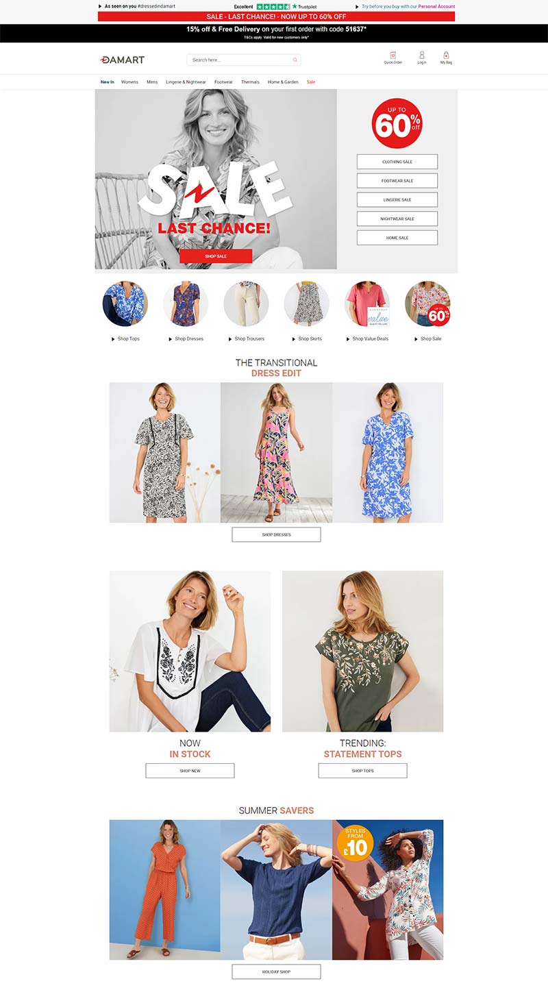 Damart UK 法国休闲女装品牌英国官网