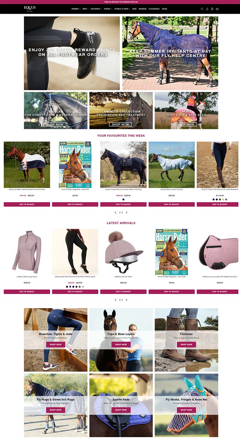 EQUUS 英国马术装备品牌购物网站