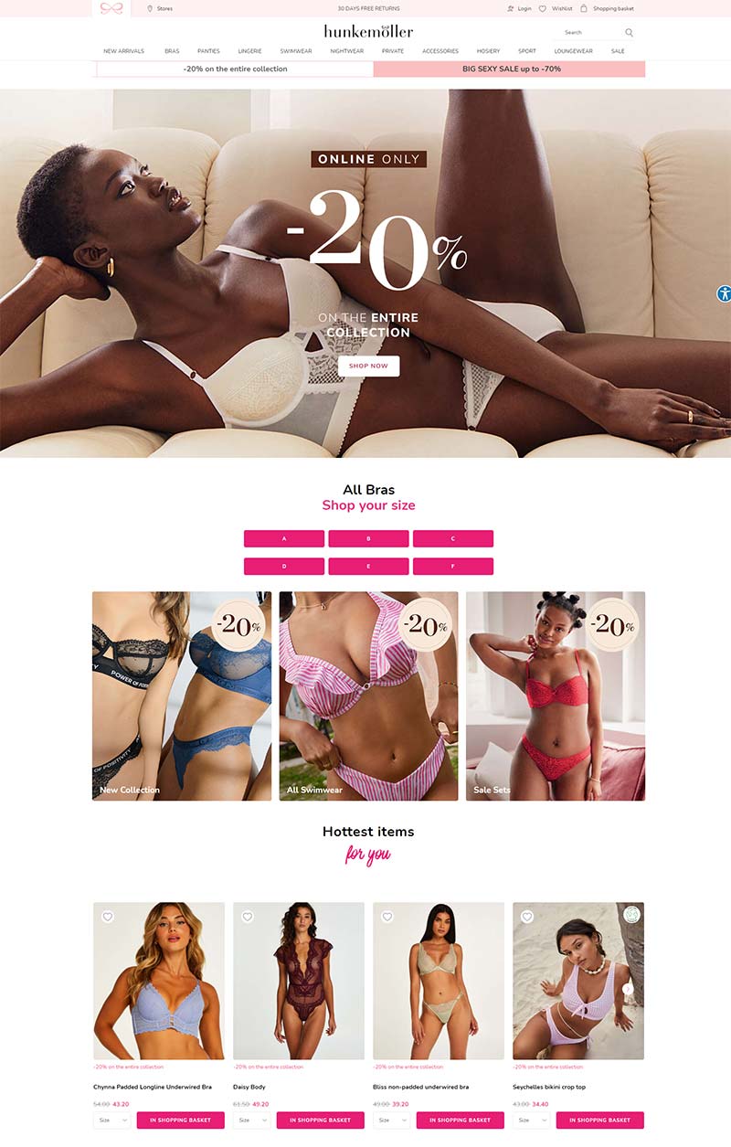 Hunkemöller ES 荷兰紧身胸衣品牌西班牙官网
