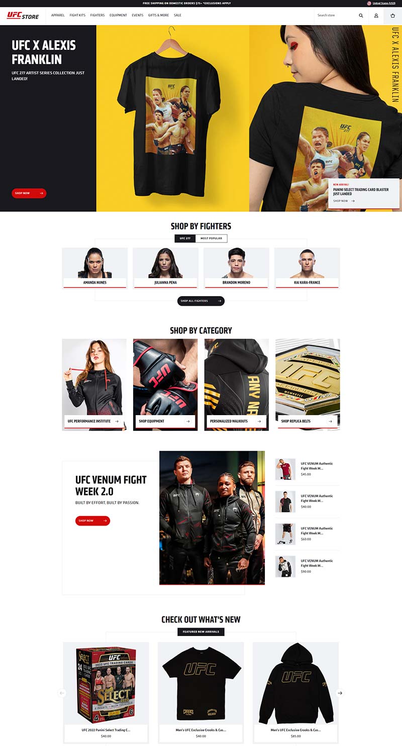 UFC Store 美国终极格斗冠军赛购物商店