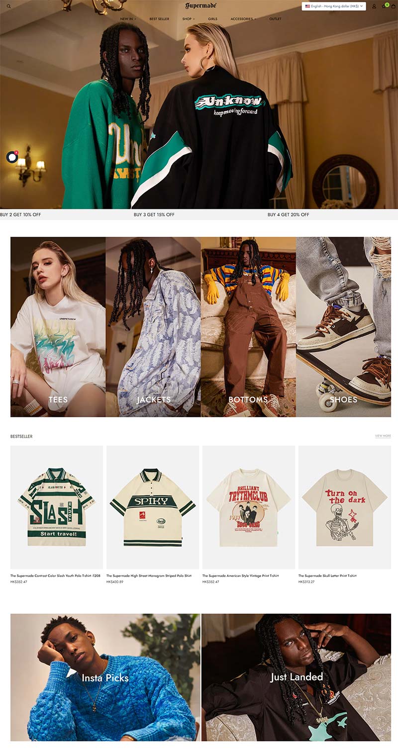 The Supermade 美国街头服饰品牌购物网站
