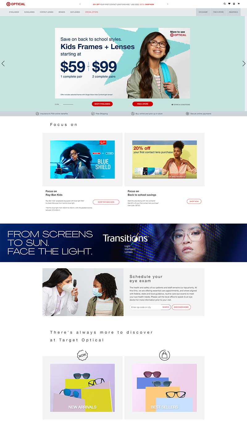 Target Optical 美国光学眼镜购物网站