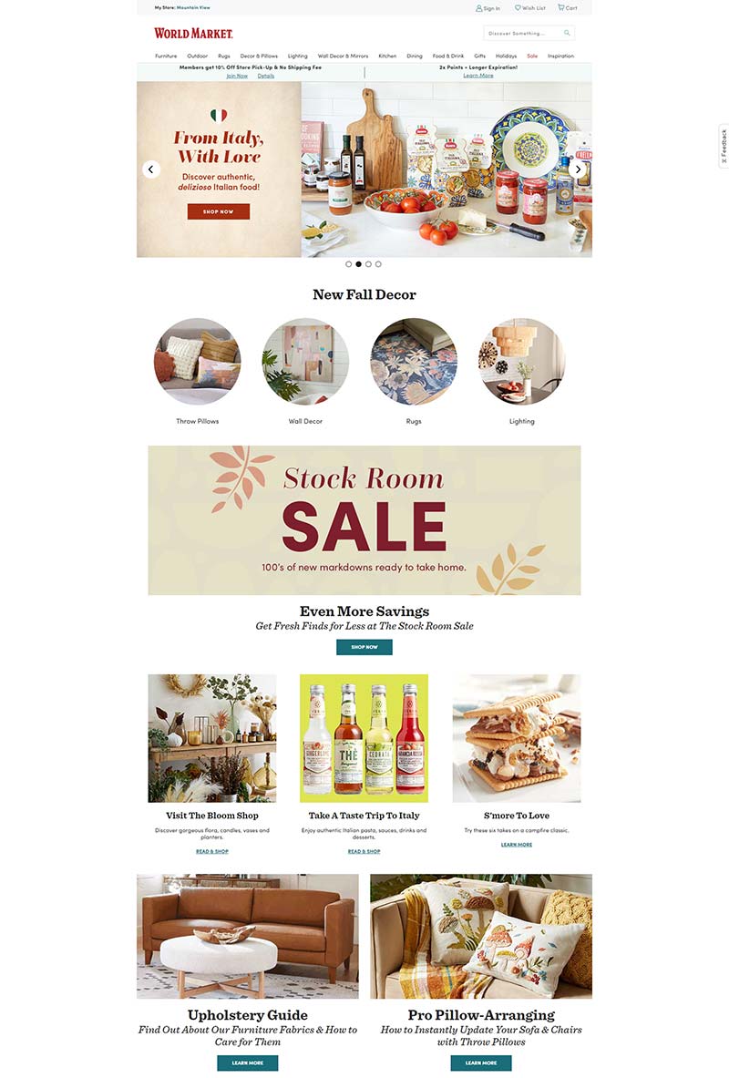 World Market 美国连锁百货品牌购物网站
