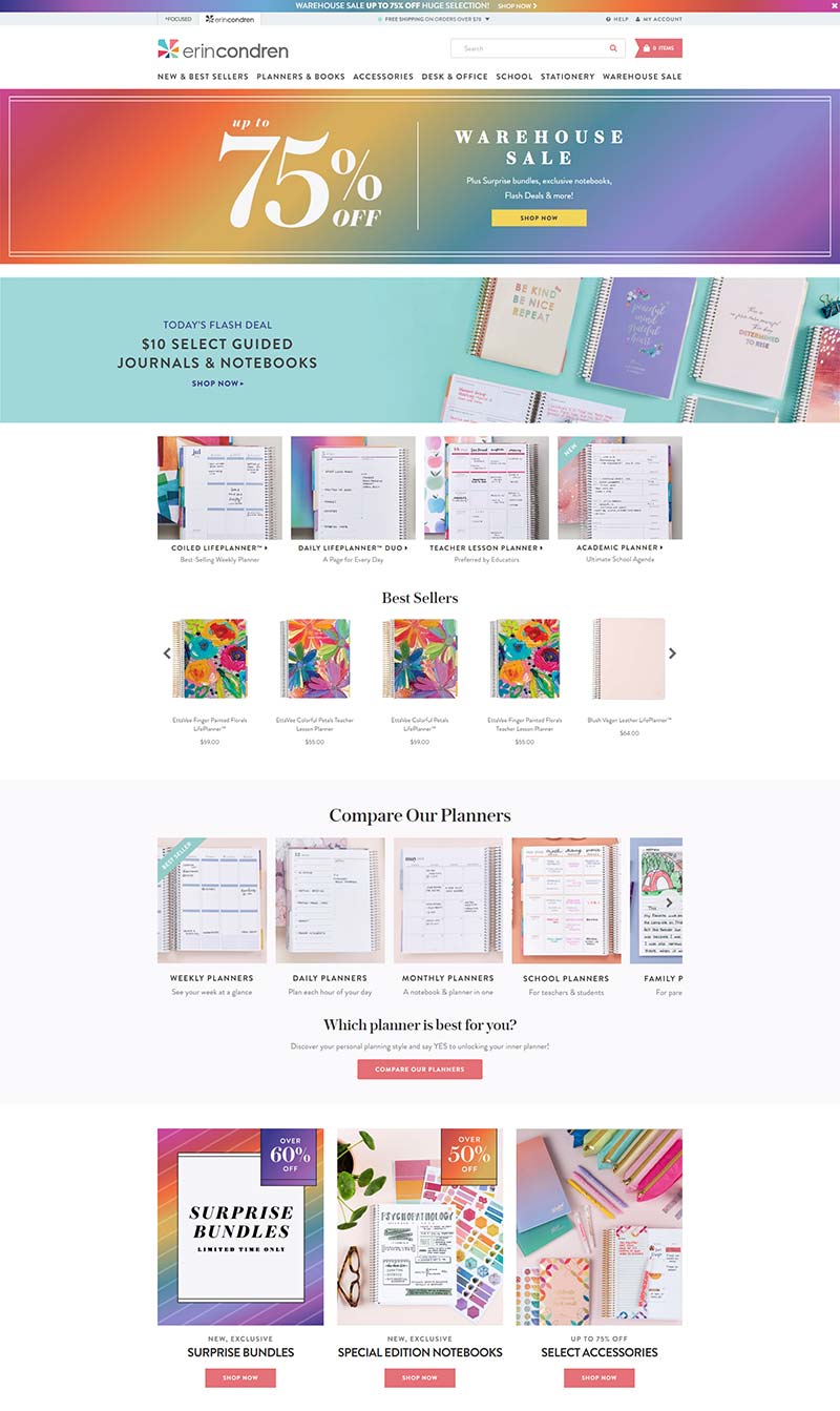 Erin Condren Design 美国生产力文具购物网站