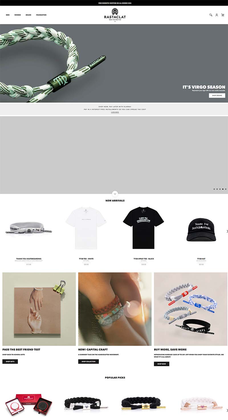 Rastaclat 美国个性手链饰品购物网站