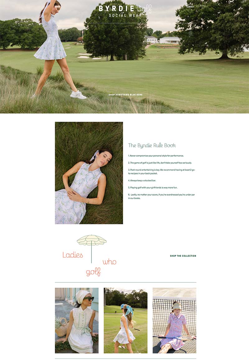 Byrdie Golf Social Wear 美国高尔夫社交服饰购物网站