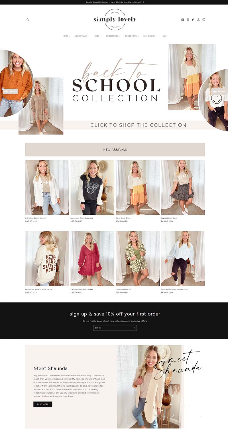 Simply Lovely Boutique 美国潮流女装购物网站