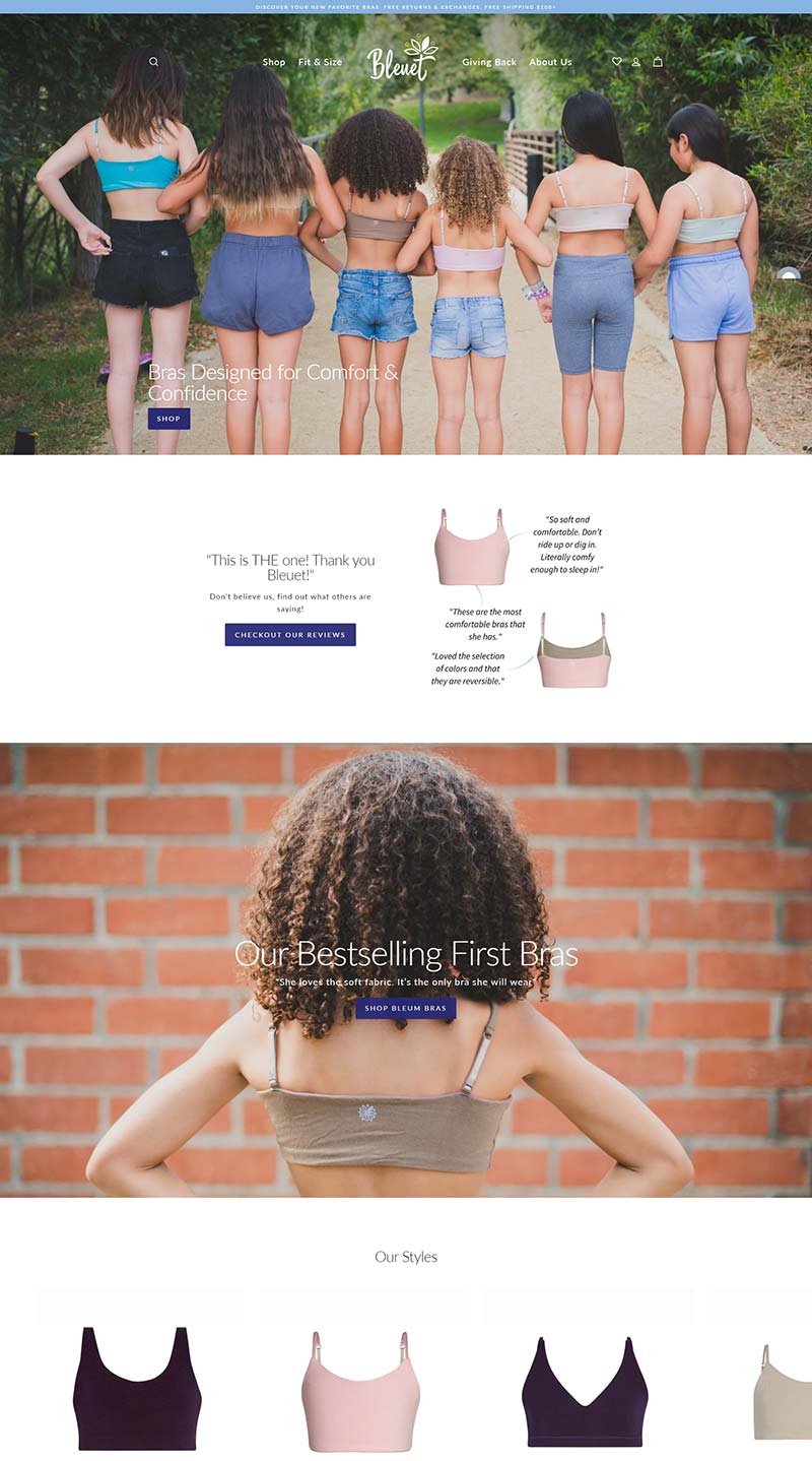 ‎Bleuet 美国女孩文胸品牌购物网站