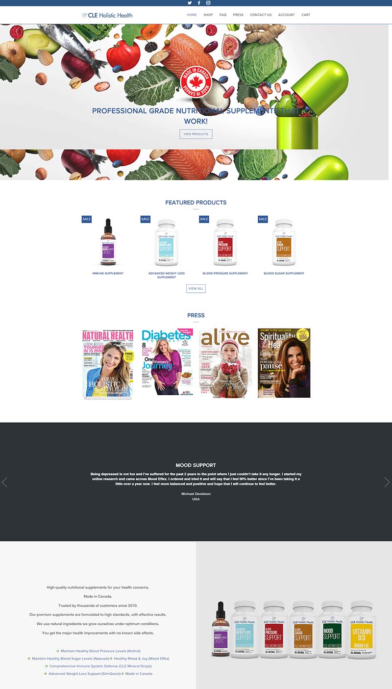 CLE Holistic Health 加拿大天然保健品购物网站