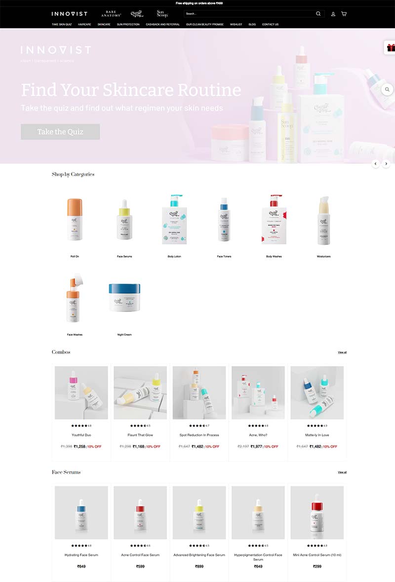 Chemist At Play 印度科学护肤品牌购物网站