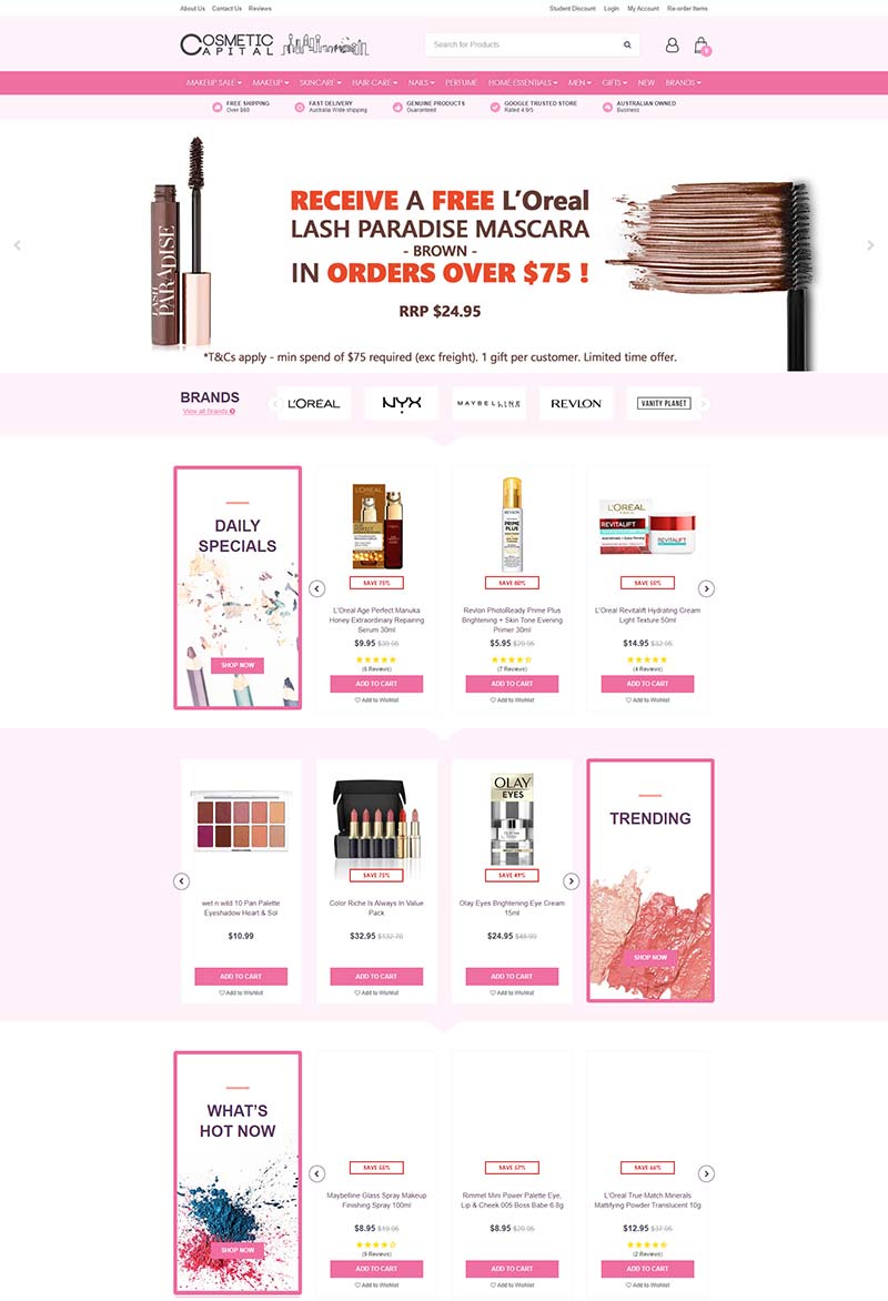 Cosmetic Capital 澳大利亚美容护肤品购物网站