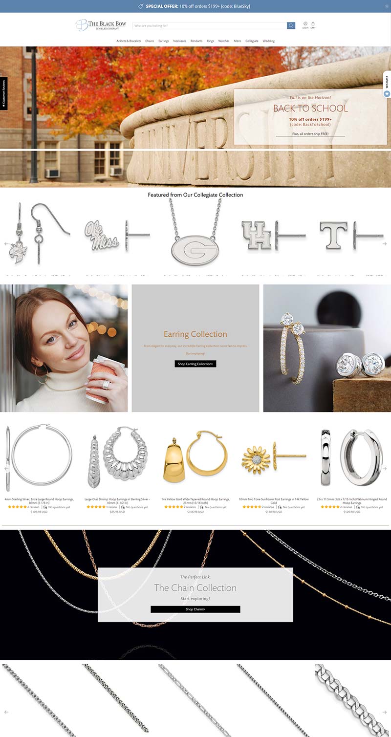 Black Bow Jewelry 美国珠宝配饰品牌购物网站