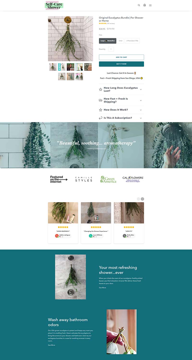 Self-Care Shower 美国桉树淋雨产品购物网站