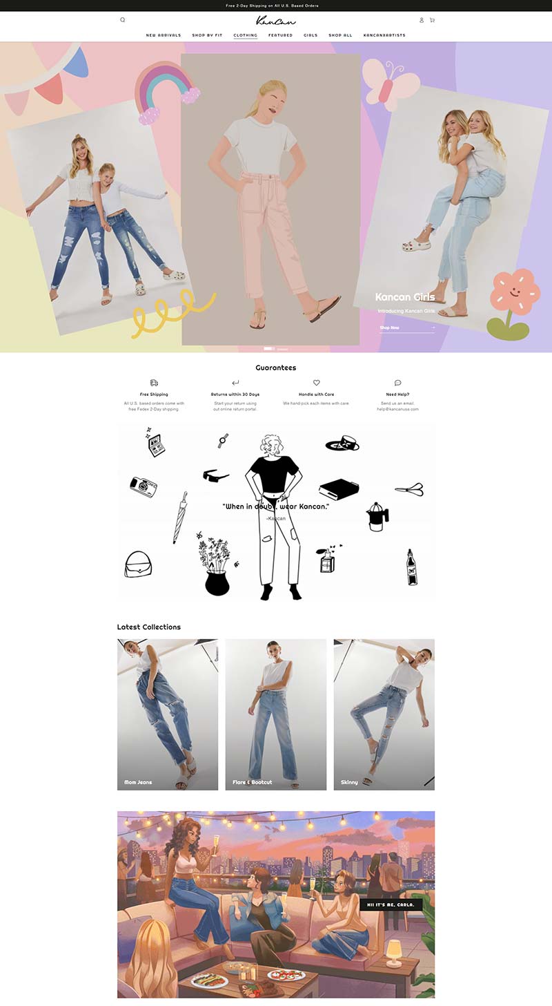 Kancan USA 美国牛仔服饰品牌购物网站