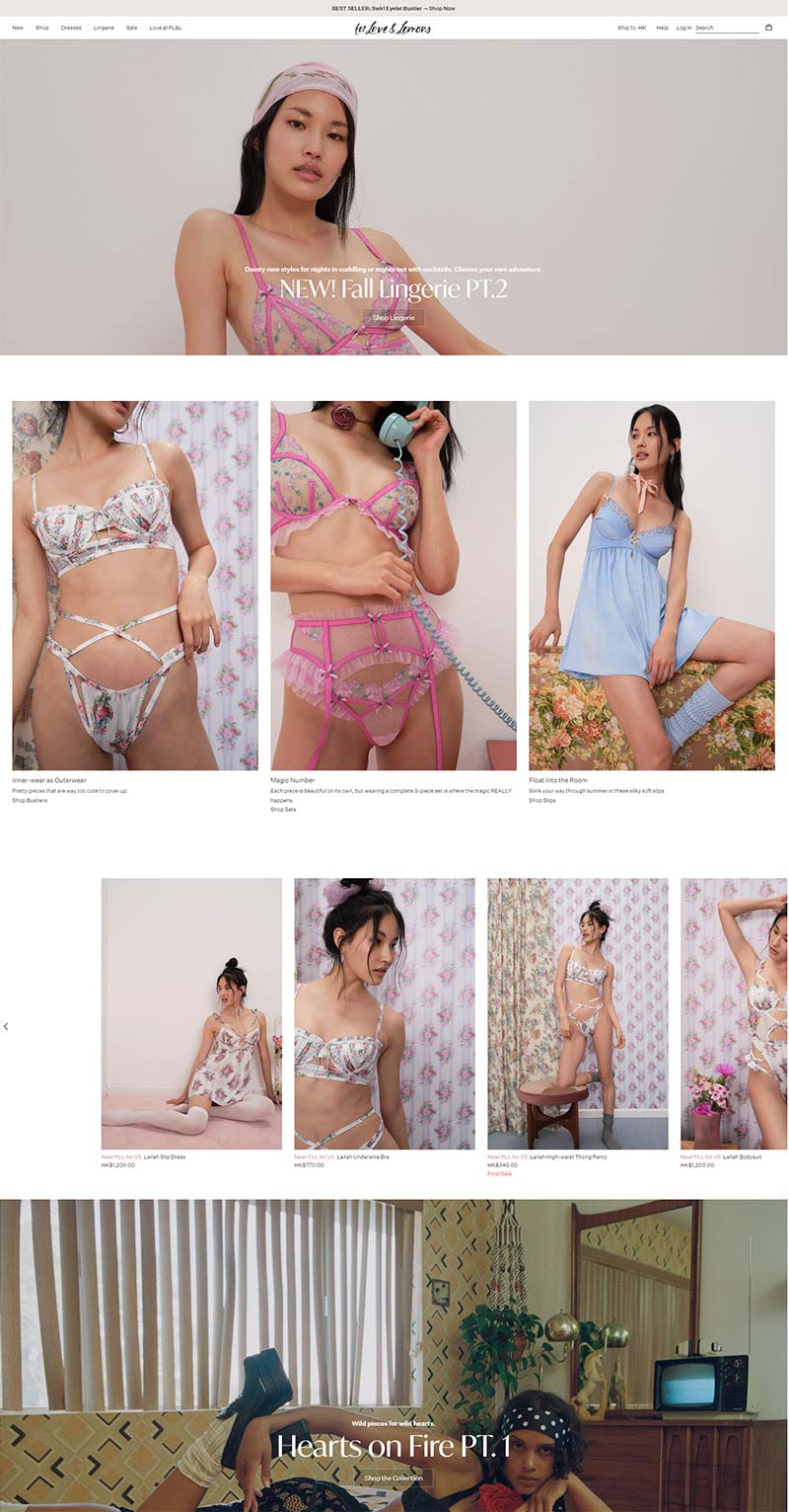 For Love & Lemons 美国女性时装品牌购物网站