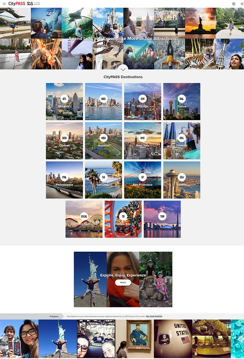 CityPASS 美国城市旅游套票订购网站