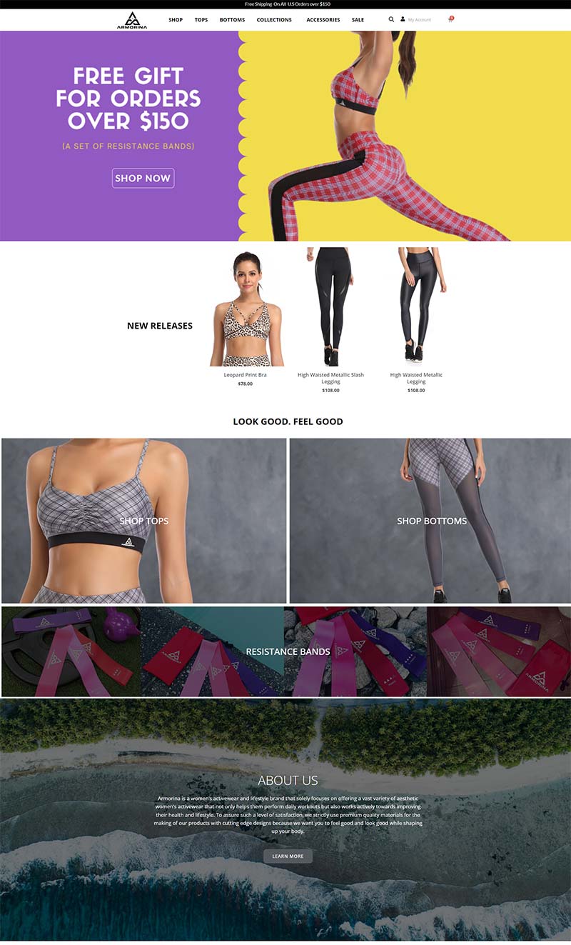 Armorina 美国女性运动服品牌购物网站