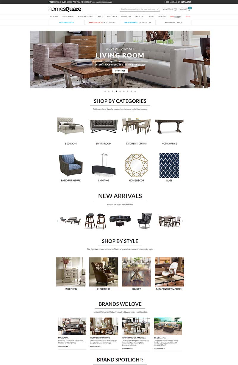 HomeSquare 美国时尚家居百货购物网站