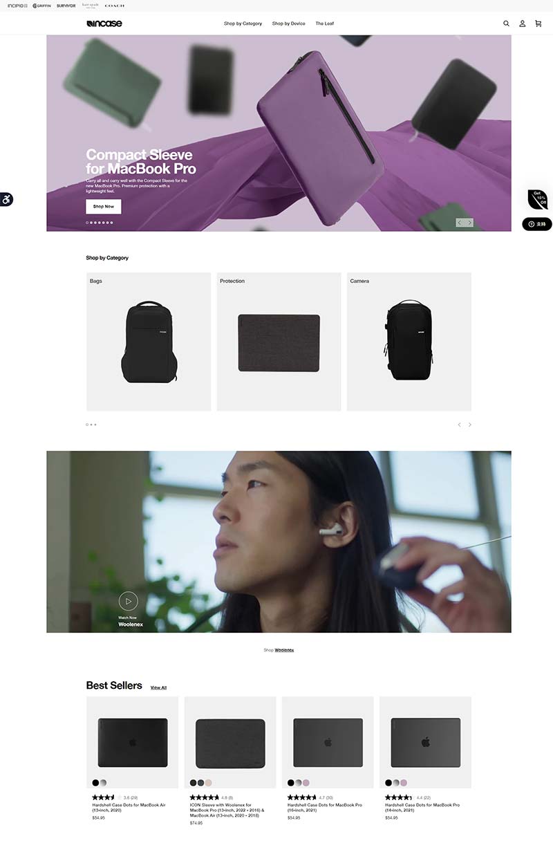 Incase 美国apple产品保护箱包购物网站